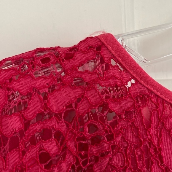 IMPERIAL Italian Bell Sleeve Fuchsia Lace Sheath Dress Size Medium - Picture 15 of 16